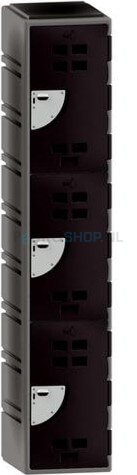 Polyethyleen locker FSP 1-koloms, 3-deurs, 193*49*48,5 cm, zwart