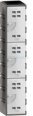 Polyethyleen locker FSP 1-koloms, 3-deurs, 193*49*48,5 cm, wit