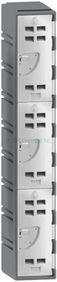 Polyethyleen locker FSP 1-koloms, 3-deurs, 193*30,5*45 cm, wit