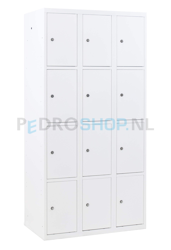SQ Classic lockerkast, wit, 3-koloms, 12-deurs, h180*b90*d50 cm