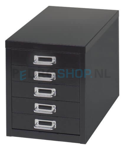 Meerladenkast PDC-05, A4 formaat, 5 laden, zwart