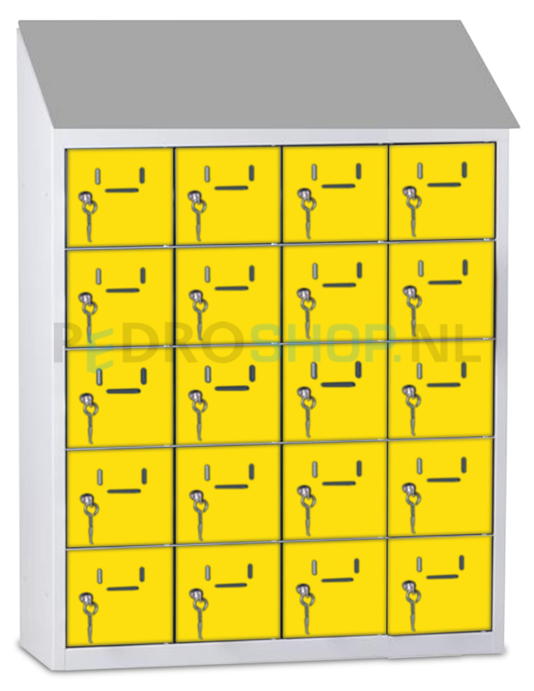 Kantine mini lockerkast SQ Classic, 20-deurs, geel