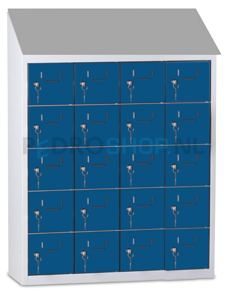 Kantine mini lockerkast SQ Classic, 20-deurs, blauw