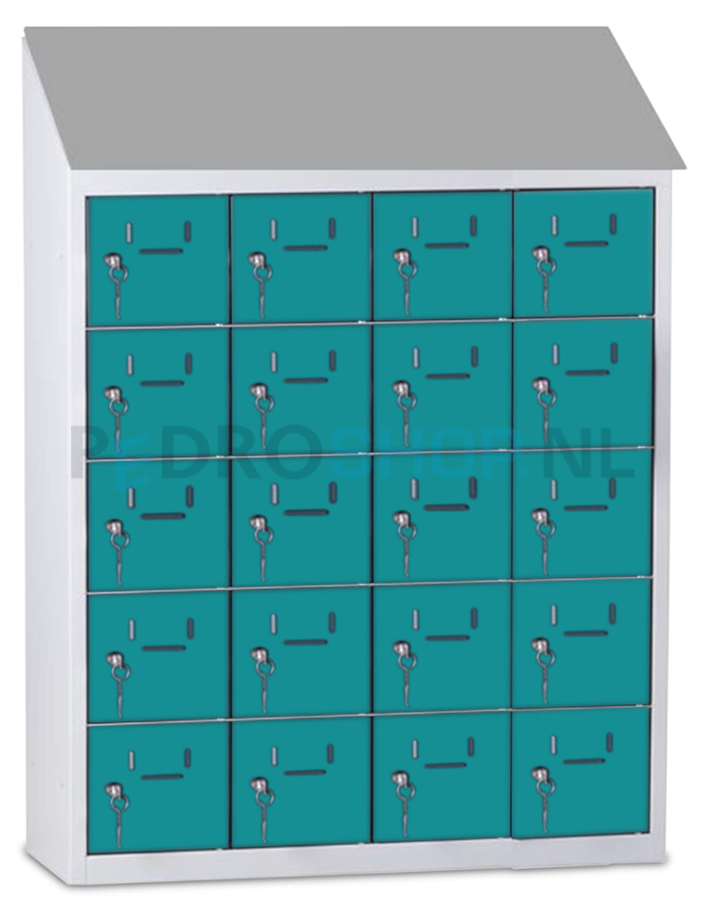 Kantine mini lockerkast SQ Classic, 20-deurs, mint