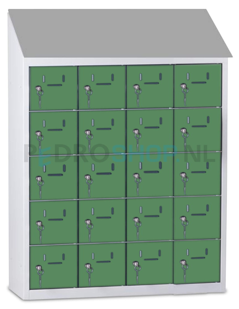 Kantine mini lockerkast SQ Classic, 20-deurs, groen