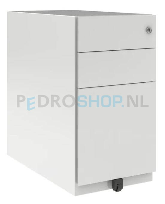 Ladenblok Bisley Basic met 3 laden, 57,4 cm hoog, 30 cm breed, wit