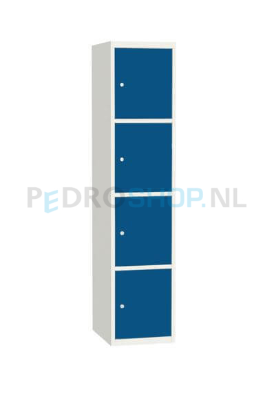 SQ Classic lockerkast, 1-koloms, 4-deurs, blauw, h180*b40*d50 cm