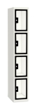 SQ Classic lockerkast, 1-koloms, 4-deurs, transparant venster, zwart, h190*b30*d50 cm