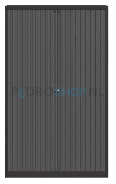 Roldeurkast Bisley Basic+, antraciet, 4 legborden, 198*120*43