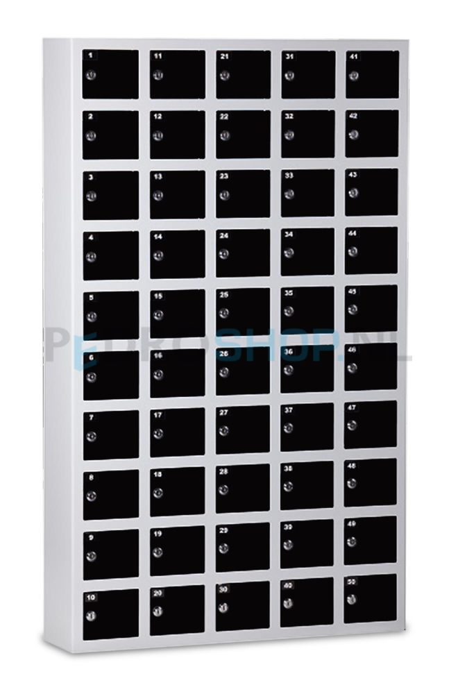 Mini lockerkast SQ Classic, 50-deurs, extra stevig, zwart