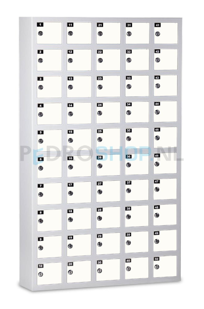 Mini lockerkast SQ Classic, 50-deurs, extra stevig, wit