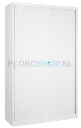 Extra diepe roldeurkast PDC-195-120-66, 195*120*66, 4 legborden, wit