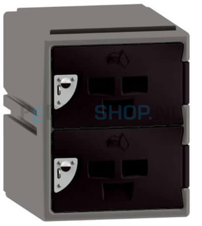 Polyethyleen cube locker FSP, 2-deurs, 46*38*45 cm, zwart