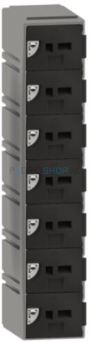 Kunststof GSM locker FSP, 1-koloms, 7-deurs, 151*30,5*30,5 cm, antraciet